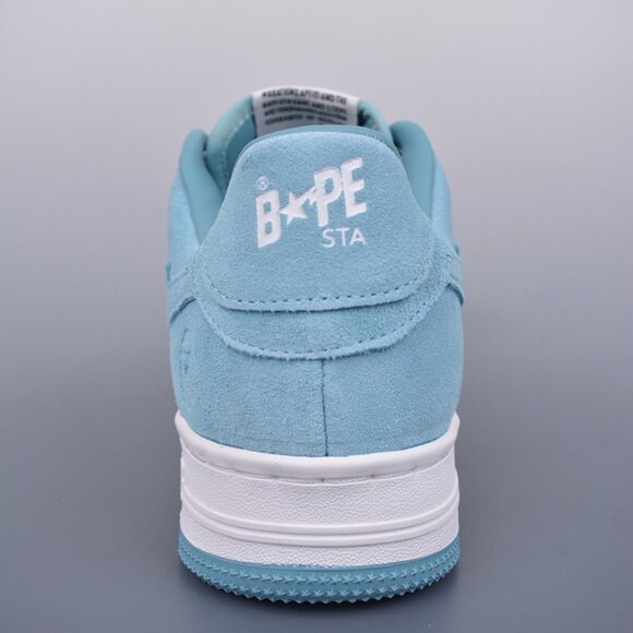 A Bathing Ape Bape Sta Low Suede Heel Blue - Picture 5 of 9